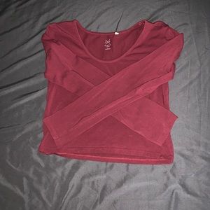PacSun maroon long sleeve crop top